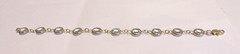 Vintage 90’s Bezel Set Round Faceted Clear Crystals,Silver Tone Metal Bracelet