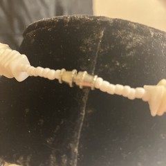 White Shell Choker Necklace 17 Inches Vintage