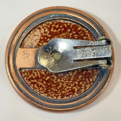 Vintage Matisse & Renoir Collab Burnt Orange & Gold Enamel Over Copper Earrings