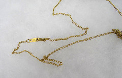 Vintage 18” Necklace, Faux Pearl and Jade Floral Pendant, 1/20 12K Gold-filled