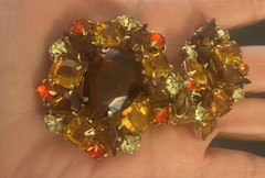 Juliana D &E DeLizza Elster Fall Color Brooch and Earring Set Book Piece #7373
