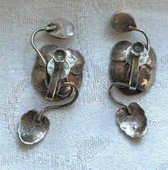 Vintage Early Mexican Silver Intricate Flower Earrings – Rare!