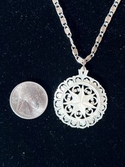 Vintage Hand Carved Mother of Pearl 7-Point Bethlehem Star Pendant Germany
