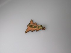 Vintage Mid Century Modern Enamel On Copper Christmas Tree Pin/Brooch Jewelry