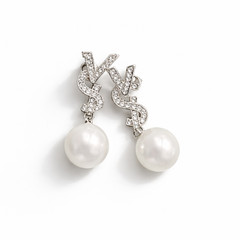 Yves Saint Laurent Earrings Vintage Gold Pearl Rhinestone