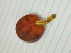 NATURAL OLD pressed ANTIQUE BALTIC AMBER BRACELET. Pendant