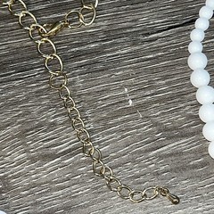 Vintage MCM White 7 Strand Chunky Statement Necklace BIB 30in Long Acrylic Beads