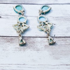 Vintage Earrings For Pierced Ears – Bluey Green Tones Dangle