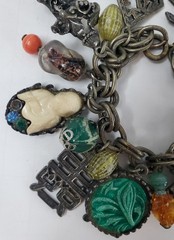 Vintage Asian Inspired Themed Chunky Charmed Bracelet 7″