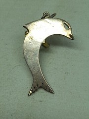Vintage Taxco Sterling Silver 925 TB-110 Mexico Dolphin Drop Earrings