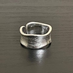 Men’s Silver Ring Matte Engraved Vintage, Adjustable, No Brand