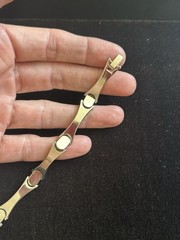 Vintage Taxco Sterling Silver Polished Geometric Bracelet 7.5 Inches 24 Grams