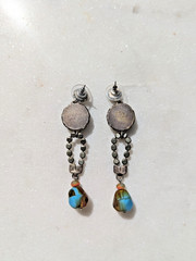 Vintage Ayala Bar beaded glass and metal post earrings