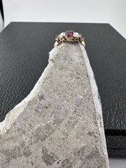 15k Gold Antique 5 Stone Ring Victorian Opal Pink Stones English Hallmarked 1864