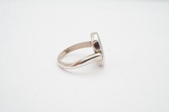 Vintage Sterling Silver 925 Mother Of Pearl Black Onyx Spinner Ring Size 7