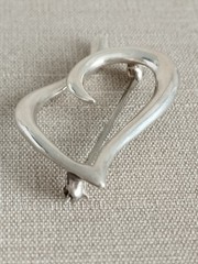 Vintage Tiffany & Co. Sterling Silver Open Leaf Brooch Pin Safety Clasp ©1989