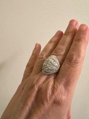 Diamond Ring 14K White Gold Cluster Cocktail 3.00ct TDW VJ