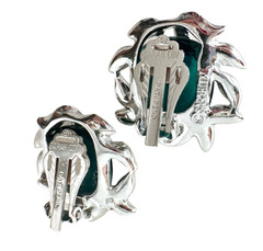 Vtg Sarah Coventry Holiday Ice Earrings Emerald Green Rhinestone Clip-On 1960s