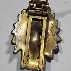 Vintage 1930s Art Deco Enamel Native American Indian Chief Fur Dress Clip Pat
