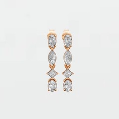 1.31 CTW Multi Shape Lab Grown Diamond Dangle Drop Earrings