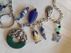 Vintage Sterling Silver Talisman Charm Necklace, Green Man, Buddhas, Rings &MORE