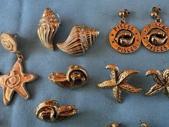 Vintage Earrings Lot, Avon, Gold Tone Earrings, 8 Pairs