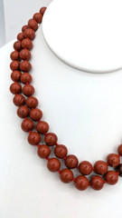 Vintage Carnelian Necklace Beaded Hand Knotted Gemstone 30” No Clasp