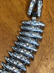 VNTG 1950’S SIGNED ESHA RANDEL CHANNEL SET RHINESTONE ADJ. NECKLACE CHOKER RARE