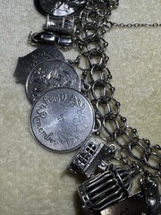 Gorgeous Double Curb Link Sterling Silver Charm Bracelet