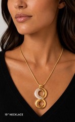 Vintage Christian Dior 1974 Germany Gold & Silver Tone Modernist Necklace