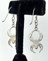 Vintage Sterling Silver 925 Spider Earrings Gothic Halloween Arachnid Studs