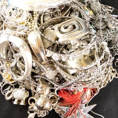 Vintage To Now ALL SILVER TONE Craft/Junk Jewelry Lot 4.12 Redesign DIY Create