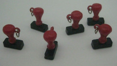 6 Vintage Plastic Hand Stamp Love Kisses I’m Your Gal Fragile Air Mail Charm Lot