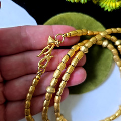 Vintage Liz Claiborne Gold Brushed Beads Etruscan Style Necklace 36″L
