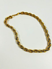 Vintage Napier Chunky Gold Tone Rope Chain Signed Twisted Necklace 110g 17.5″