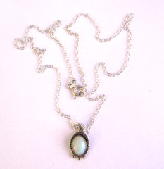 Vintage Fire Opal Pendant Neclace 925 Silver .75*18