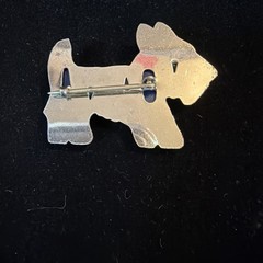 Vintage 1930s-1940s Blue Molded Plastic Scottie Dog Brooch Pin Scottish Terrier