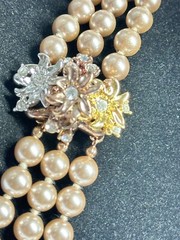 Nolan Miller 3 Strand Faux Pearl Necklace 17” Long 195 Grams