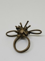 Vintage Brutalist Modernist Brass Abstract Free Form Ring Size 6