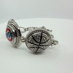 Silver Tone Red White Rhinestone Collegiate Fan Bracelet Ohio Sports Team Boho