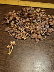 Lot 100 Studded Palm Tree France Vintage 60s Brass Stampings Findings Jewelry