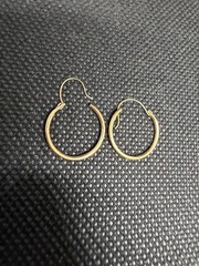 Vintage Stamped Solid 14kt Gold Hoop Earrings 0.67g New Old Stock!