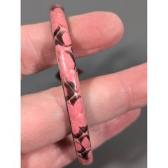 Vintage Made in Italy Pink Leather Bracelet Fleur De Lis Clasp Silver Tone 6.25″