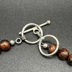 Vintage Brown and Black Beaded Necklace On 925 Closure