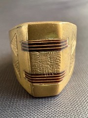 Vintage Moroccan Tuareg Brass Ring Berber Sahara Handmade Ring Size 9.75 US