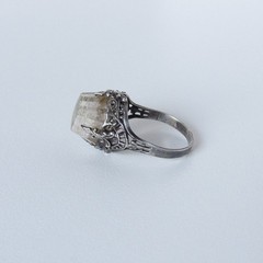 Antique Sterling Silver Rutilated Quartz Ring
