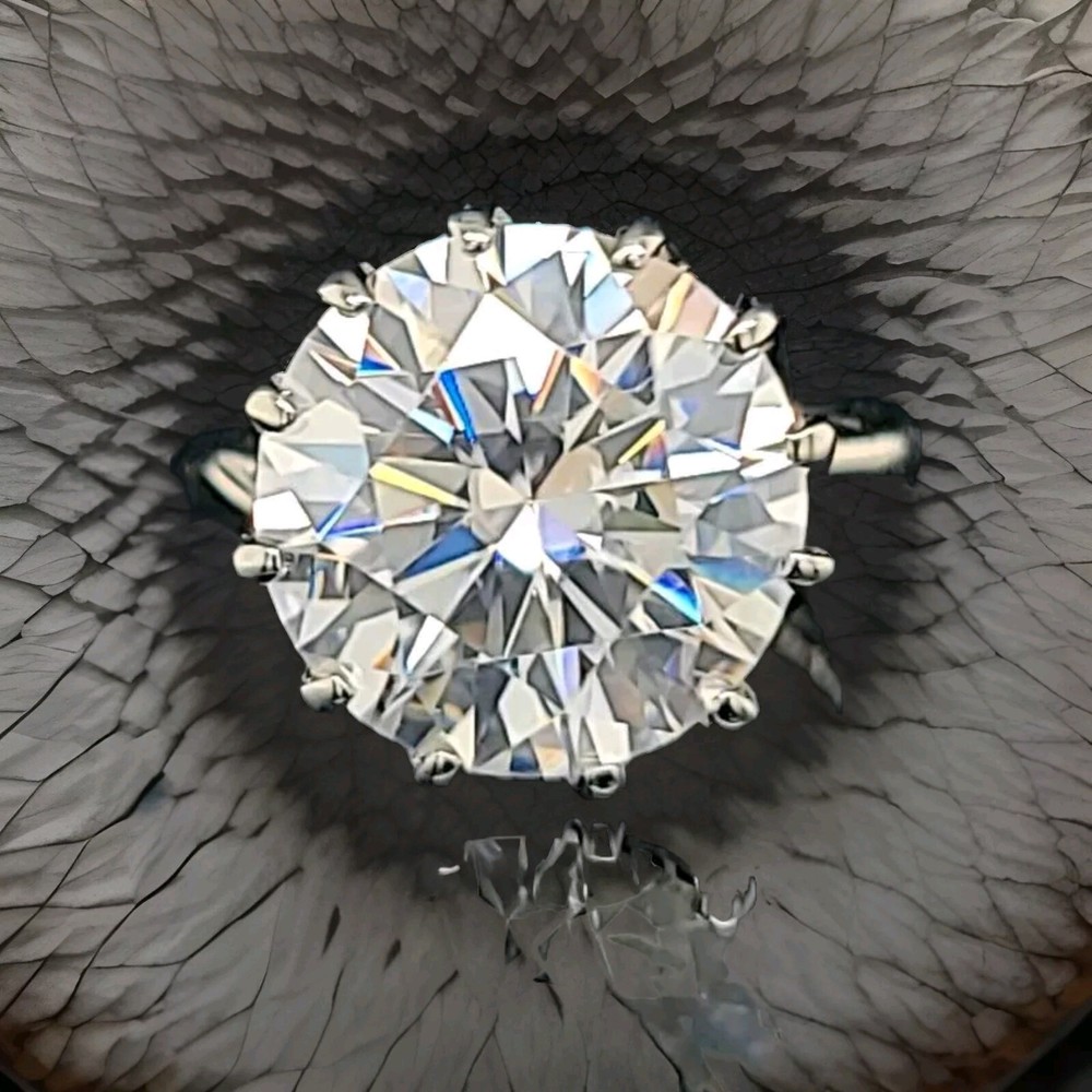 6.02ct 14k White Gold Vintage Engagement Ring Lab Grown Simulate Diamond