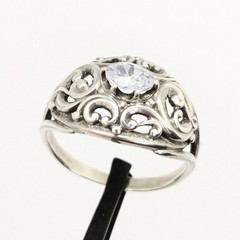 Vintage Elegant RING Silver 925 with Big Bright Stone -size: 9US (18.8mm) | #113