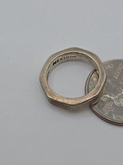 Vintage Sterling Silver 925 Mexico Octagonal Band Ring Size 6.5