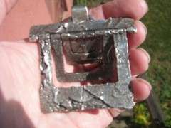 vintage guy vidal silver plated pewter pendant modernist